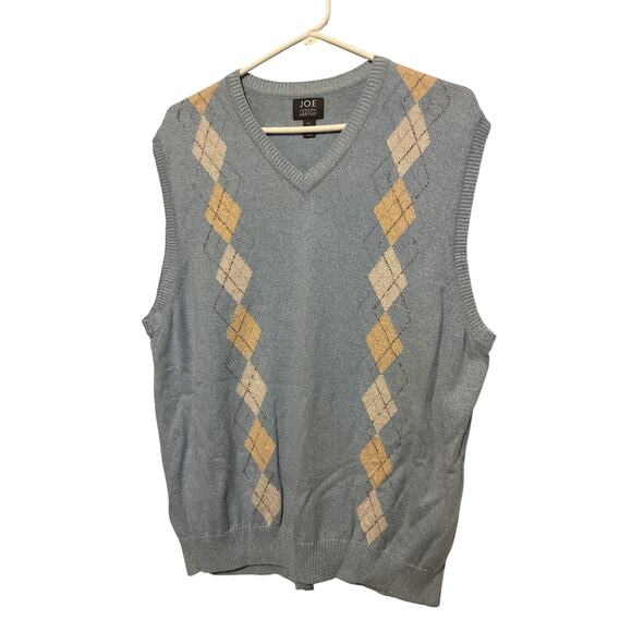 JOE Joseph Abboud XL Sweater Vest Argyle Accent Blue